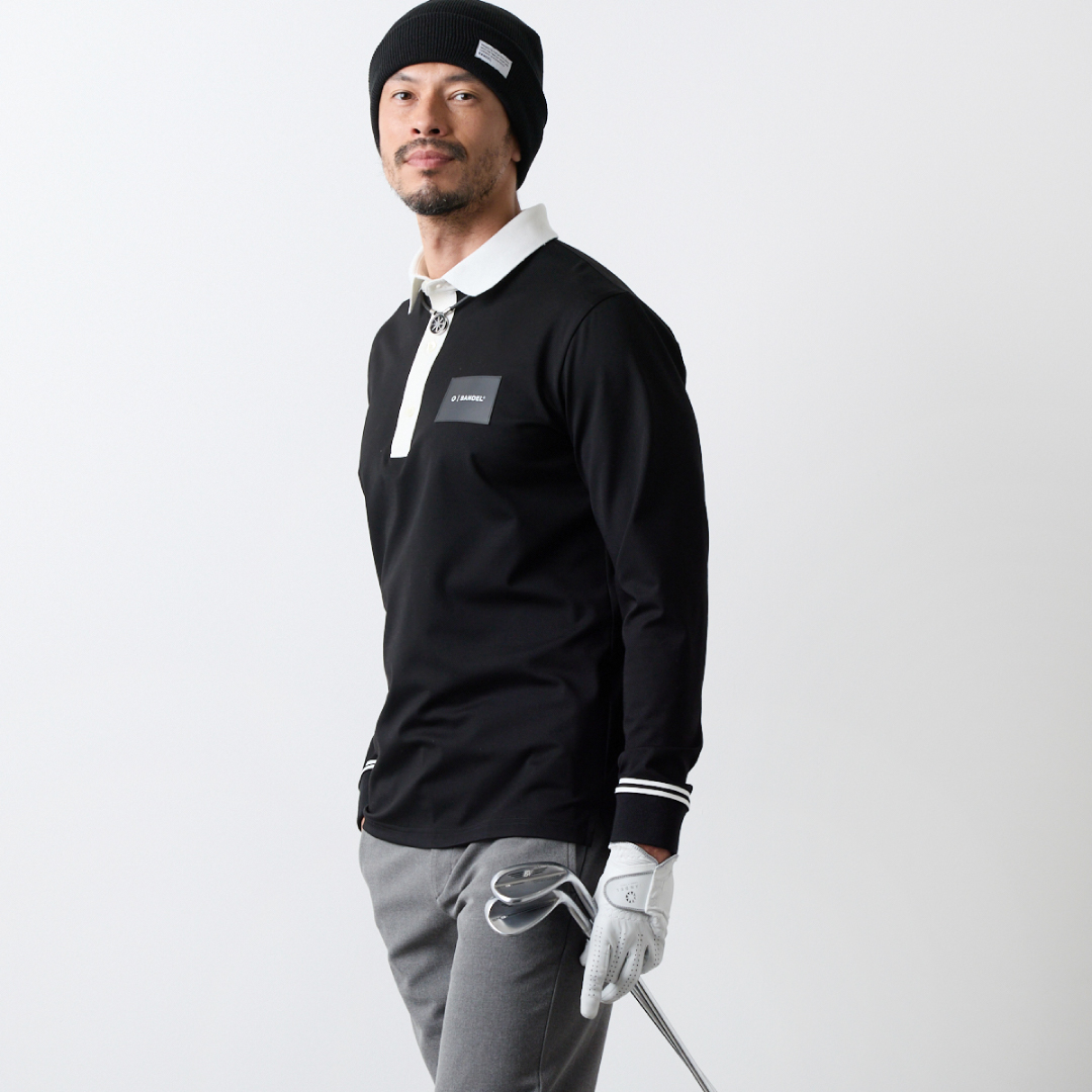 【極美品】 BANDEL GOLF 総柄 セットアップ モックネック パンツ 極美品】 BANDEL GOLF 総柄 セットアップ モックネック パンツ