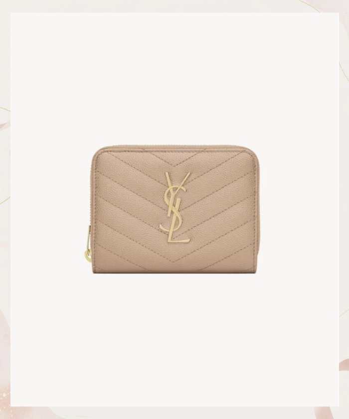 「サンローラン」モノグラム コンパクトジップウォレット