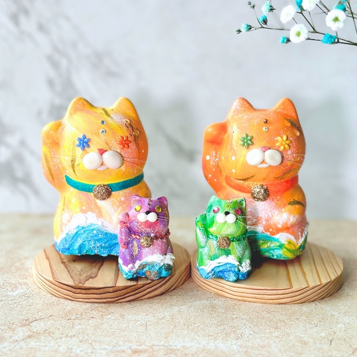 良い波招く、祈りを込めた招き猫 「ハッピーニャンモズ」 | 売場